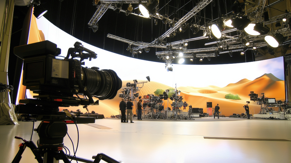 Virtual production LED wall scenario