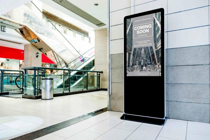 Indoor LCD kiosk for a mall
