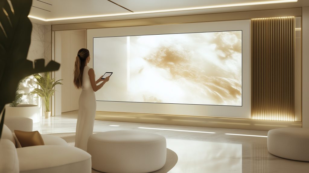 LED Display At Luxury Living Room