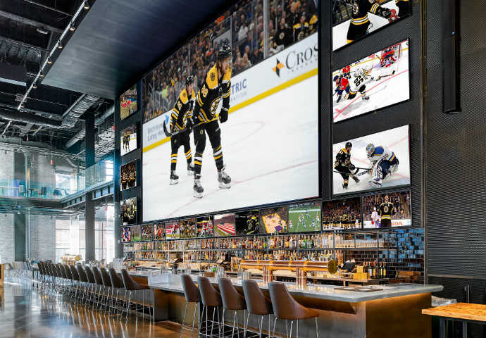LED Display At Sports Bar