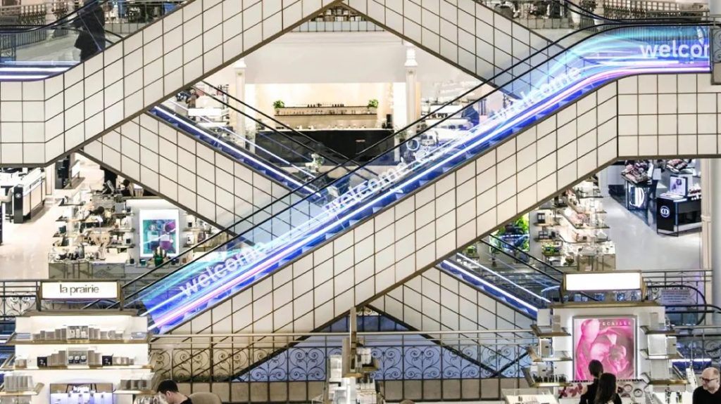 LED chip screen commercial sign showcases guardrail