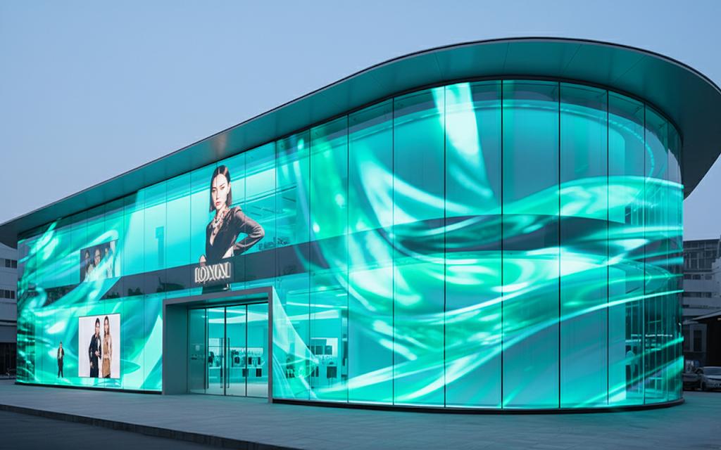 glasses with led screens at mall